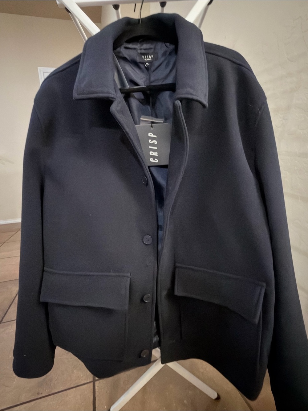 Crisp Men’s Navy Peacoat